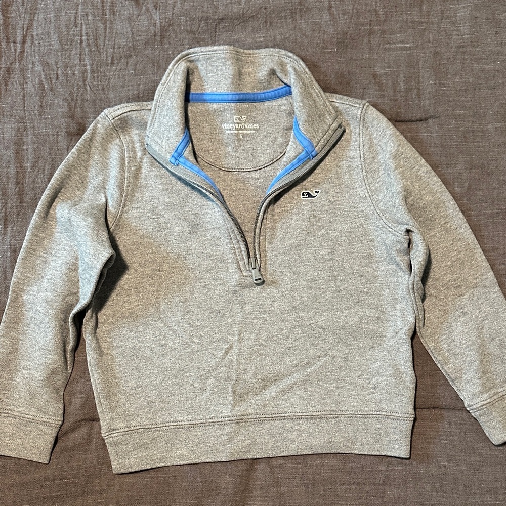 Vineyard Vines Gray Quarter-Zip Pullover